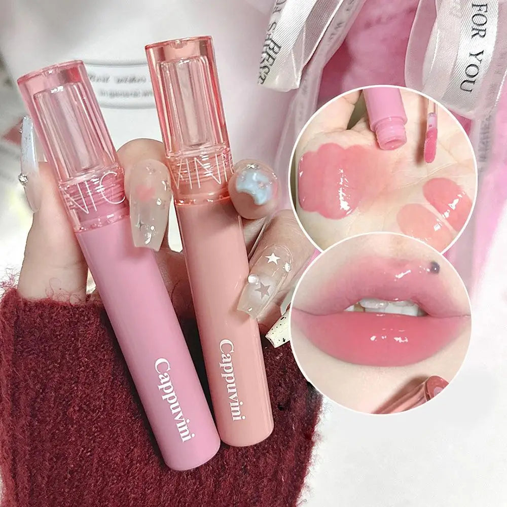 Cappuvini Jelly Mirror Lip Glaze – Water-Light, Moisturizing Lip Gloss with Long-Lasting Shine