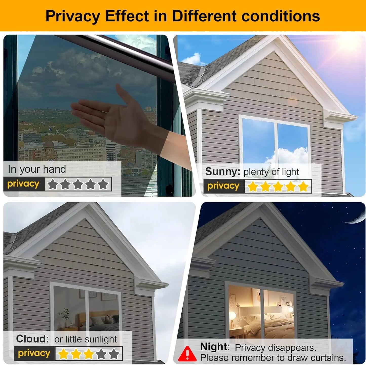 SolarVeil™ Heat Reflective Window Film - Reduces Solar Glare & Warmth, Easy Peel Application
