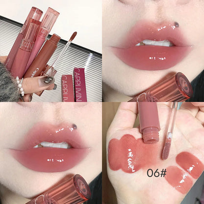 Cappuvini Jelly Mirror Lip Glaze – Water-Light, Moisturizing Lip Gloss with Long-Lasting Shine