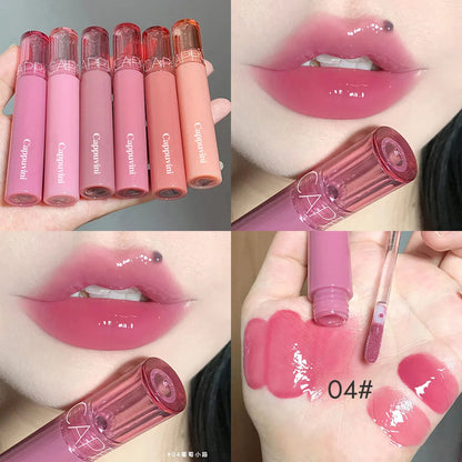 Cappuvini Jelly Mirror Lip Glaze – Water-Light, Moisturizing Lip Gloss with Long-Lasting Shine