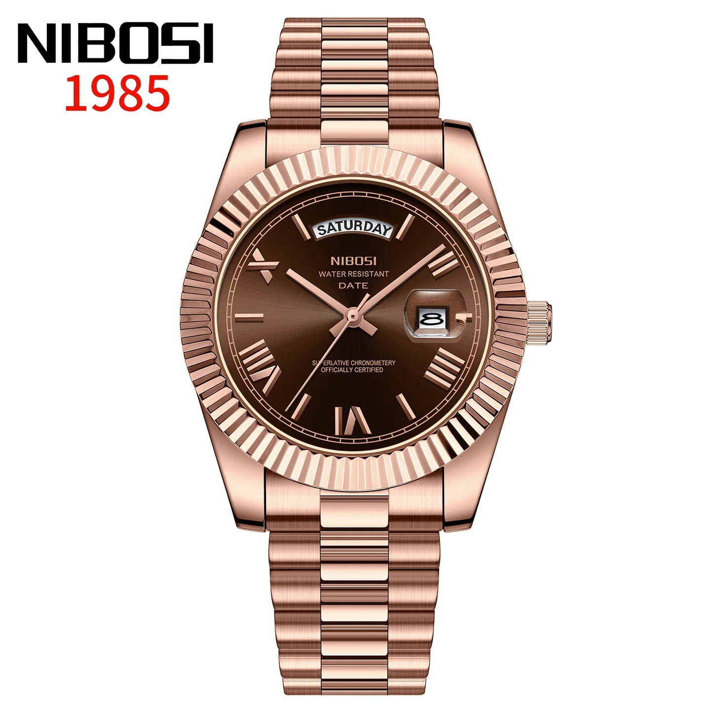 Regent Quartz Watch for Men — Roman Dial, Date Window, 30m Water Resistant