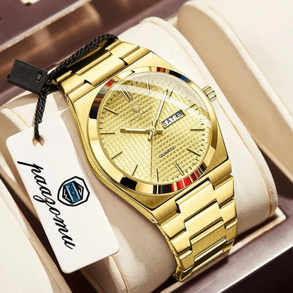 Meridian Automatic Watch for Men — Self-Winding Movement, Luminous Dial, Steel Bracelet