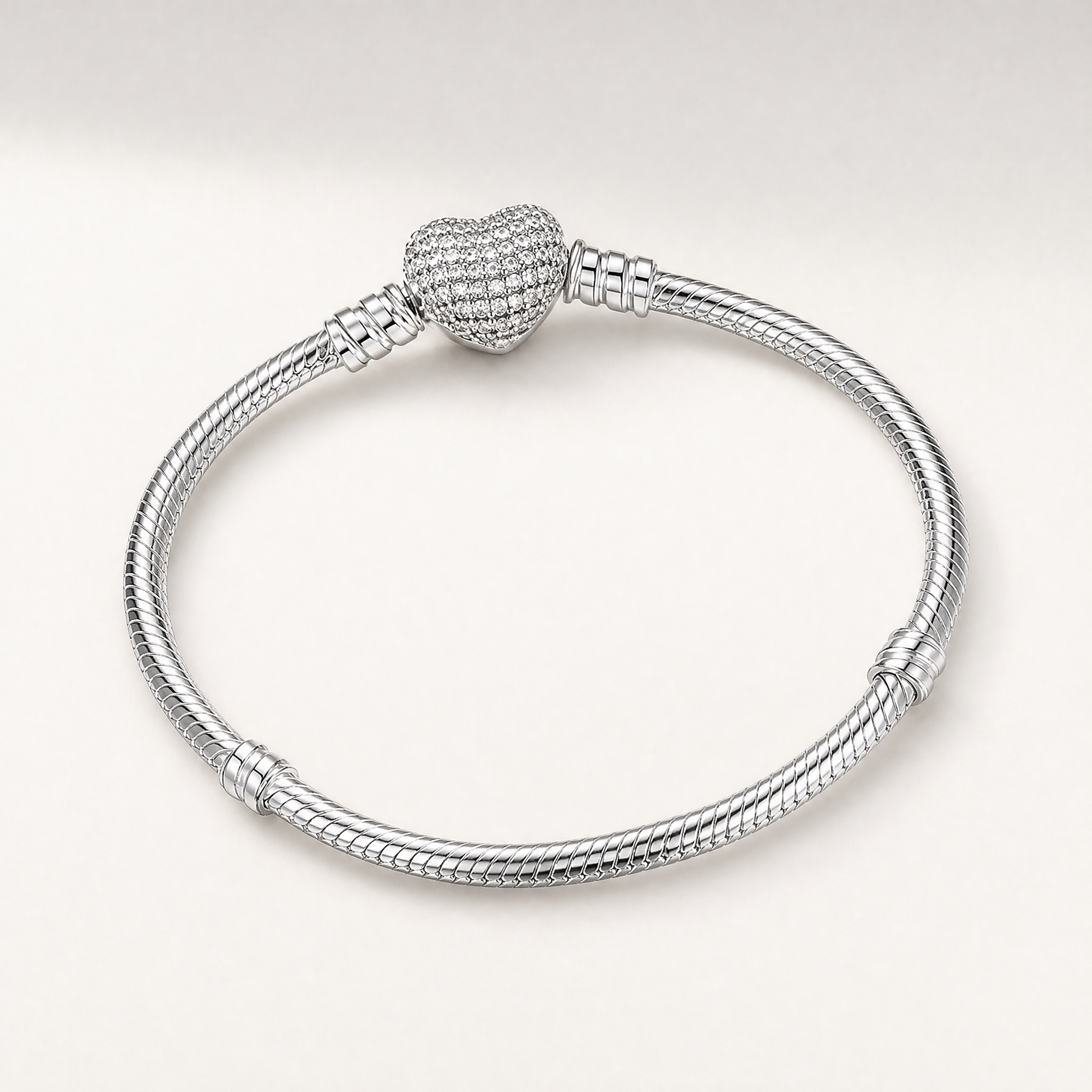 Serpentine Charm Bracelet — 925 sterling silver, zircon set