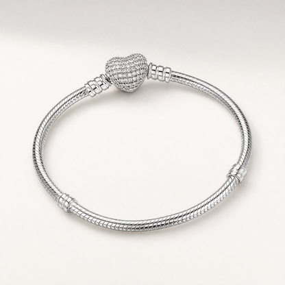 Serpentine Charm Bracelet — 925 sterling silver, zircon set