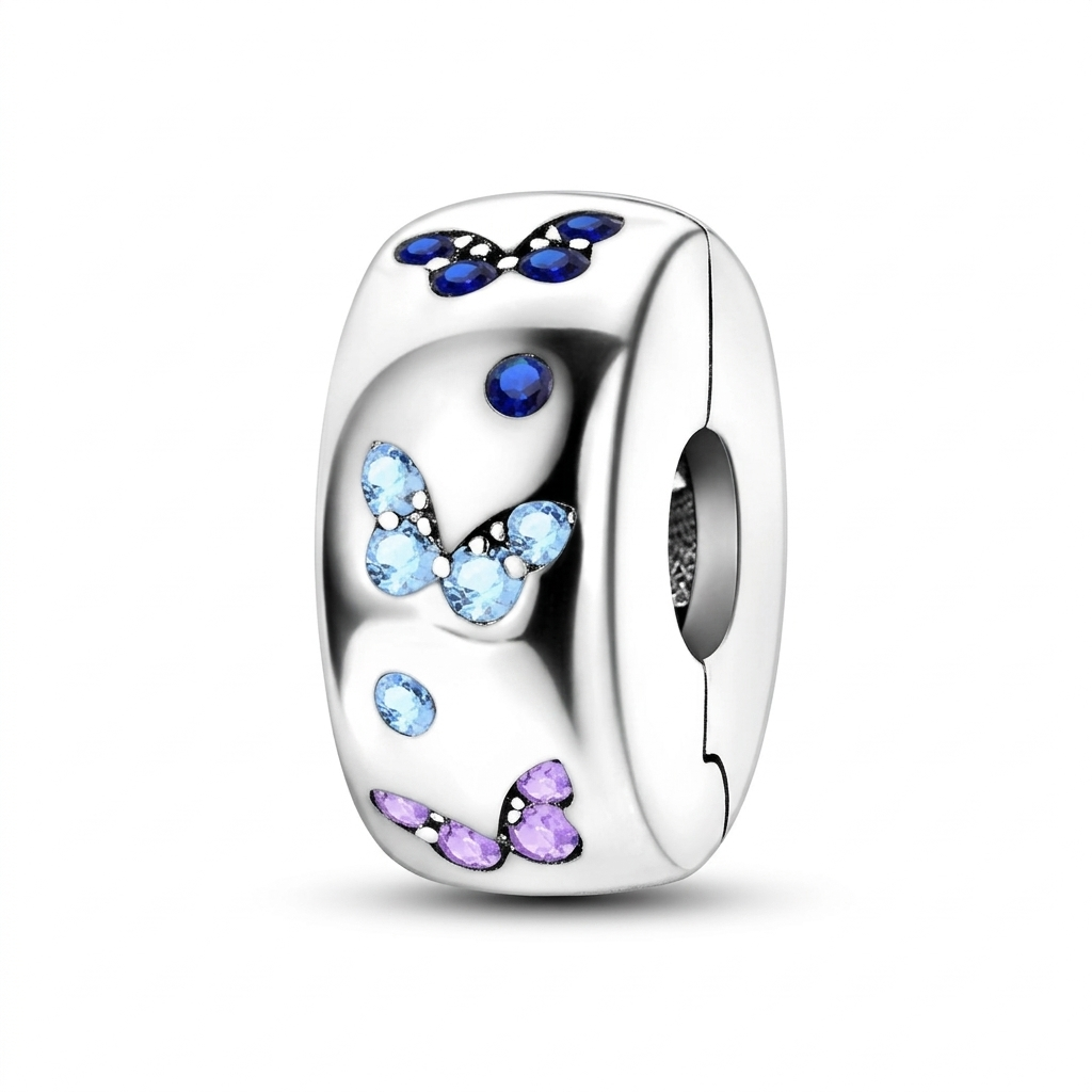 Blue Butterfly Clip Charm