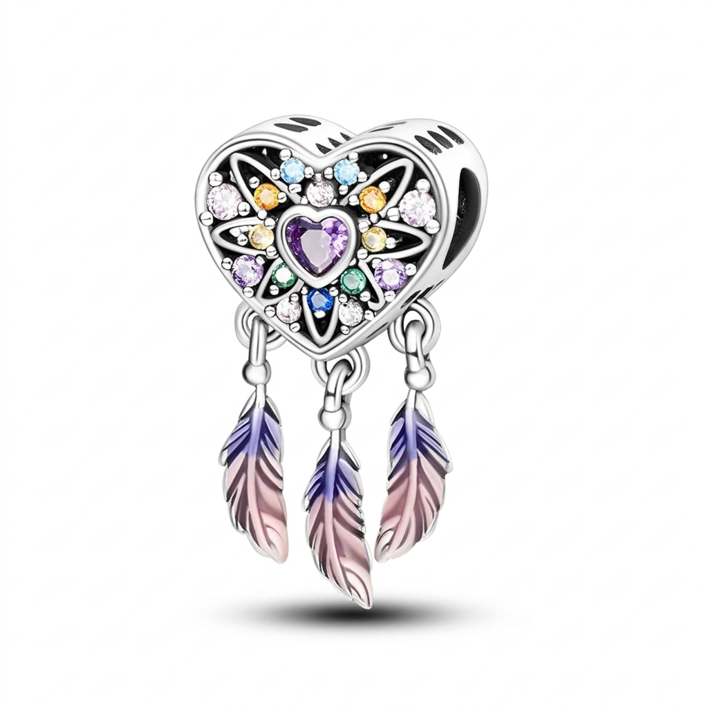 Heart Dreamcatcher Dangle Charm