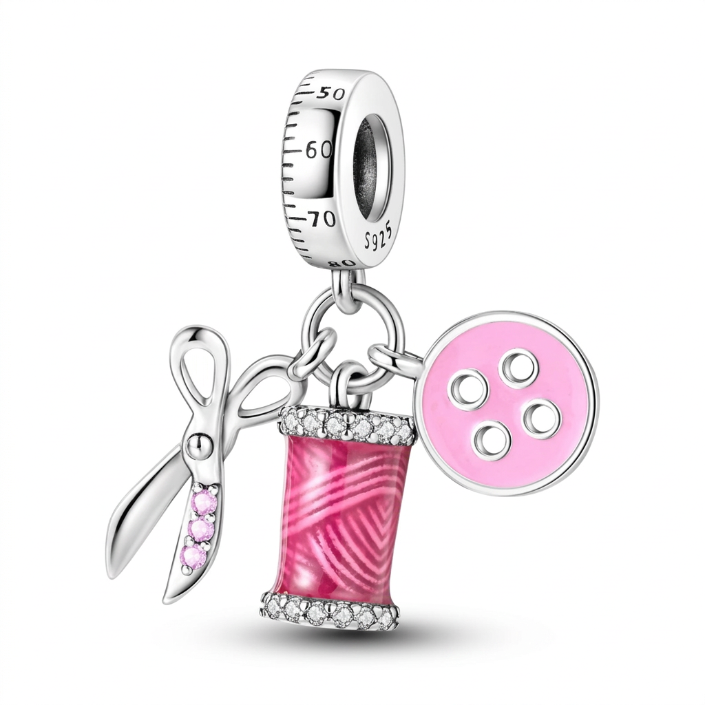 Sewing Thread & Button Charm