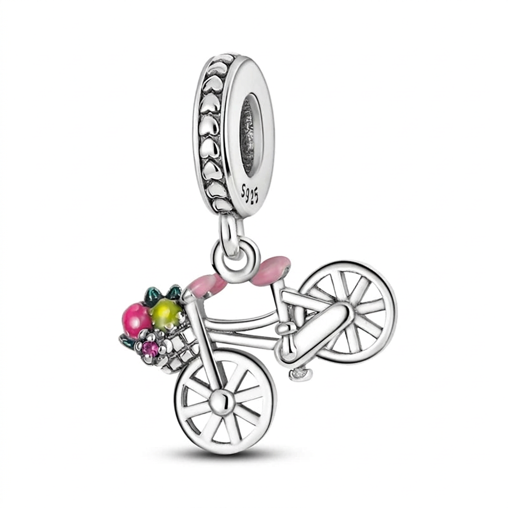 Flower Bicycle Dangle Charm