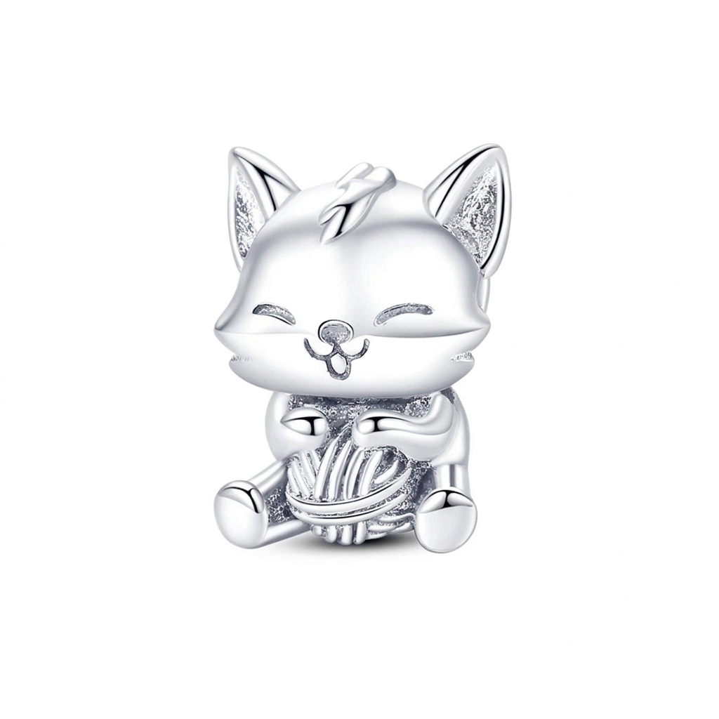 Kitten with Yarn Charm