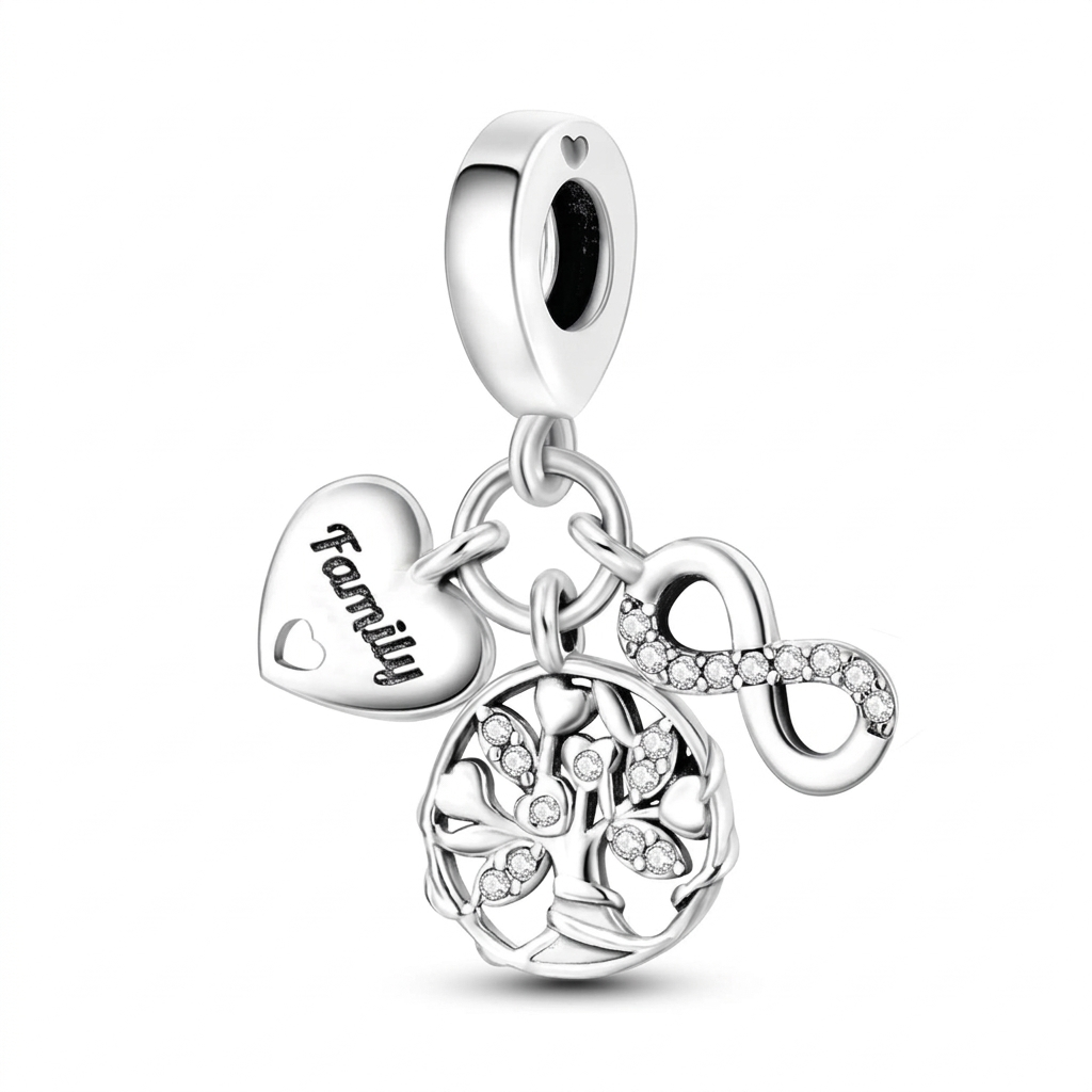 Family Tree & Infinity Dangle Charm
