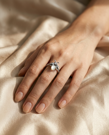 Firefly Glow Ring worn on the hand