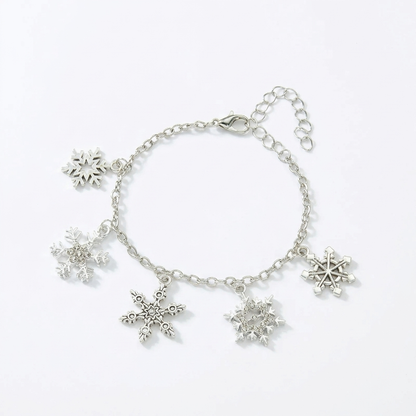 Christmas Charm Bracelet, Silver Snowflakes