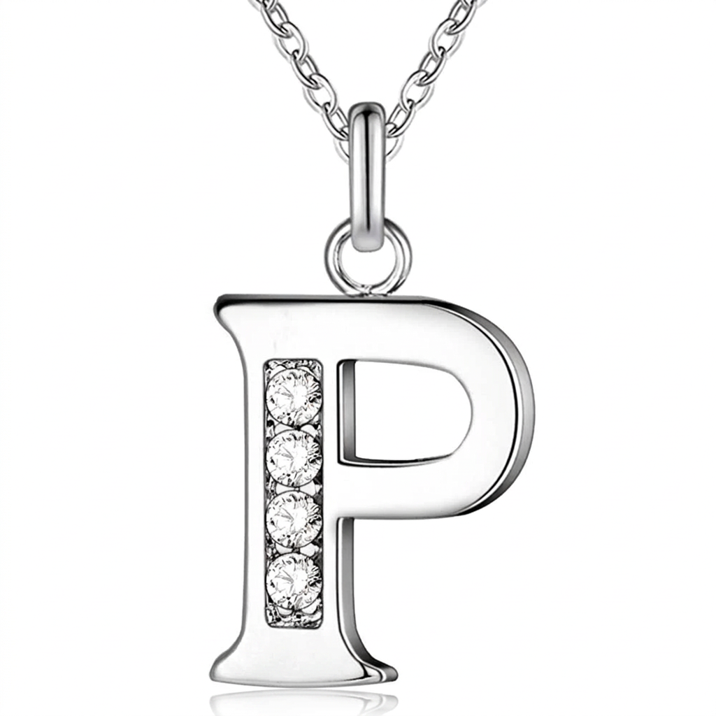 Initial Necklace, letter P