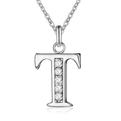 Initial Necklace, letter T