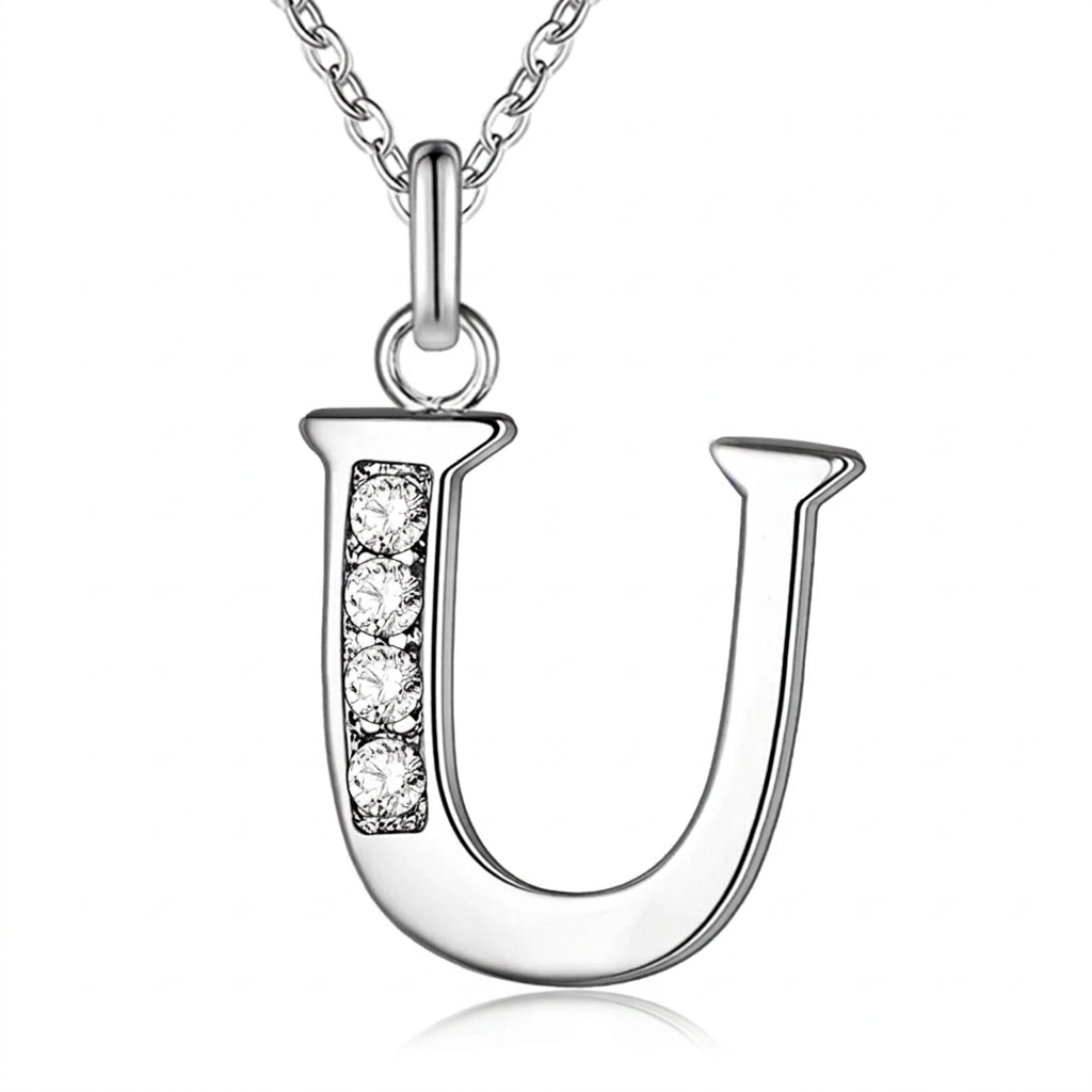 Initial Necklace, letter U
