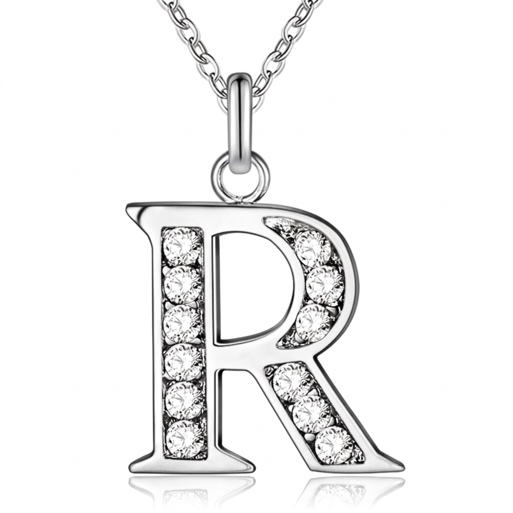 Initial Necklace, letter R