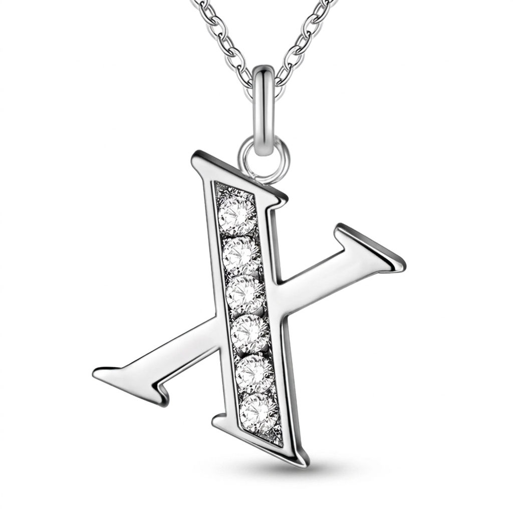 Initial Necklace, letter X