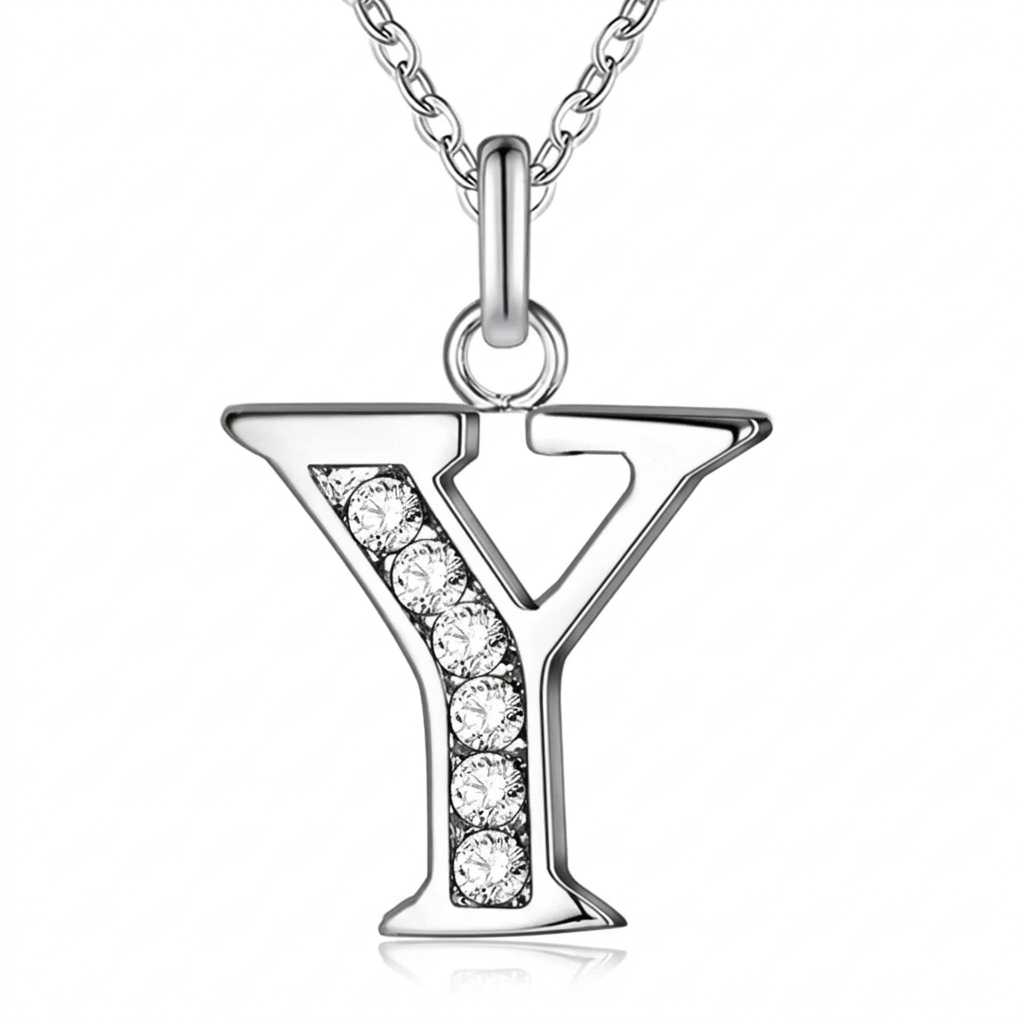 Initial Necklace, letter Y