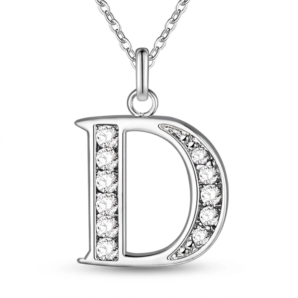 Initial Necklace, letter D