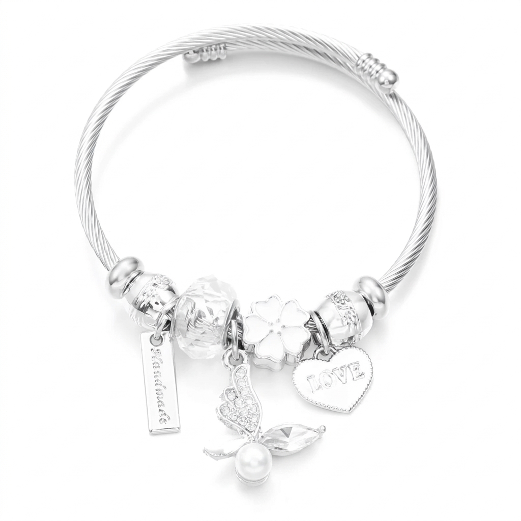 Pre-Styled Charm Bracelet, Love Heart