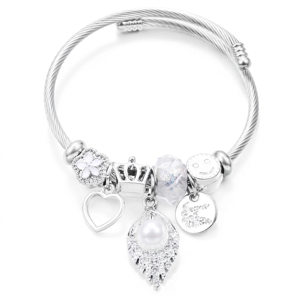 Pre-Styled Charm Bracelet, Pearl Drop