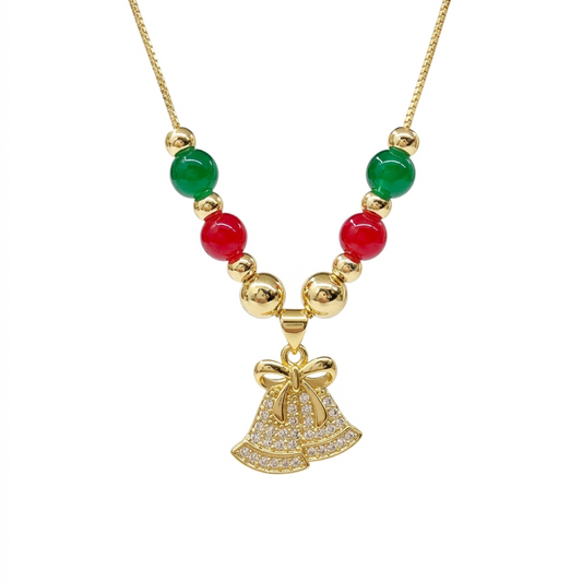 Golden Christmas Bells Necklace