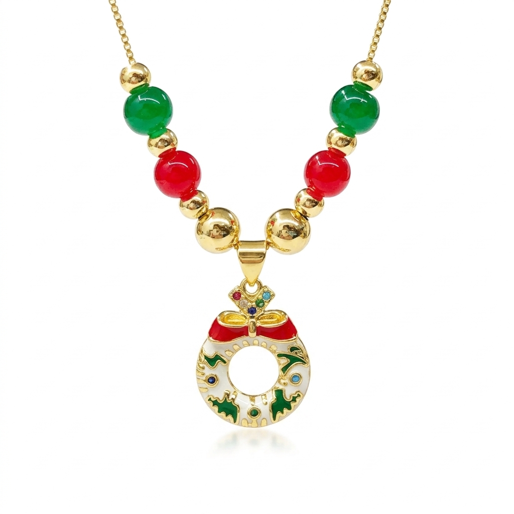 Christmas Wreath Necklace