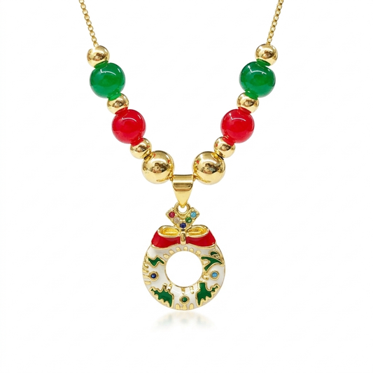 Christmas Wreath Necklace