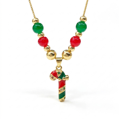 Candy Cane Christmas Necklace