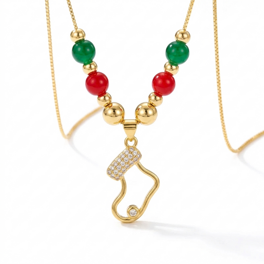 Sparkle Stocking Christmas Necklace