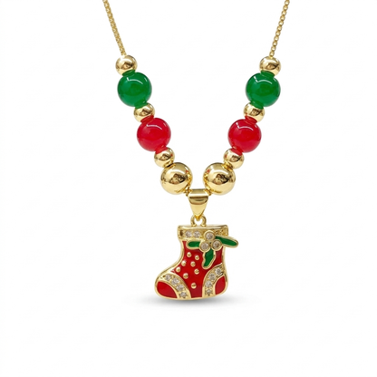 Red Stocking Christmas Necklace