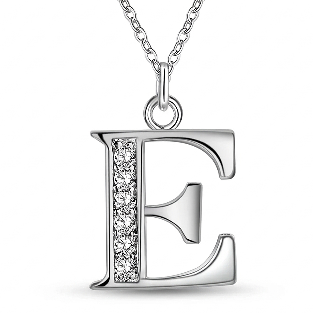 Initial Necklace, letter E