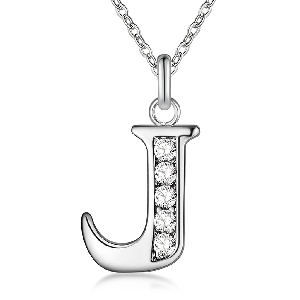 Initial Necklace, letter J