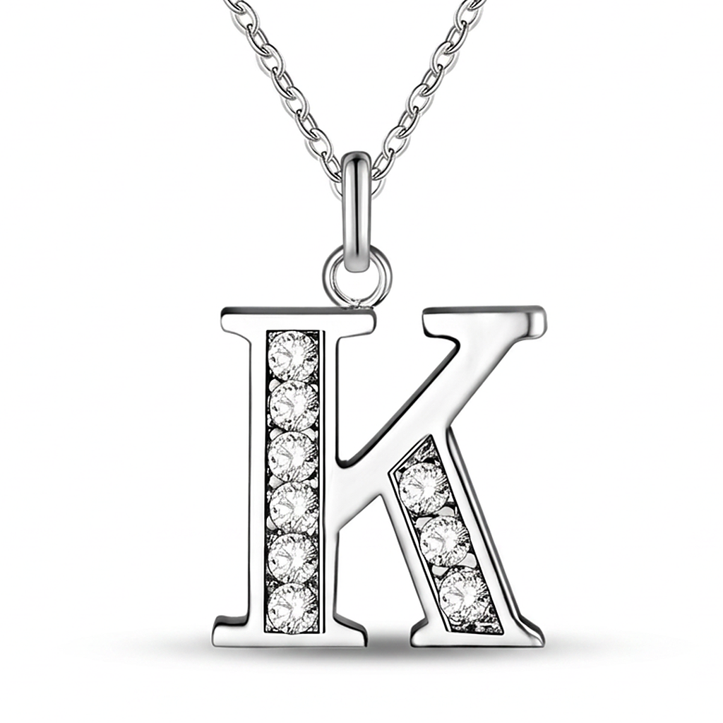 Initial Necklace, letter K