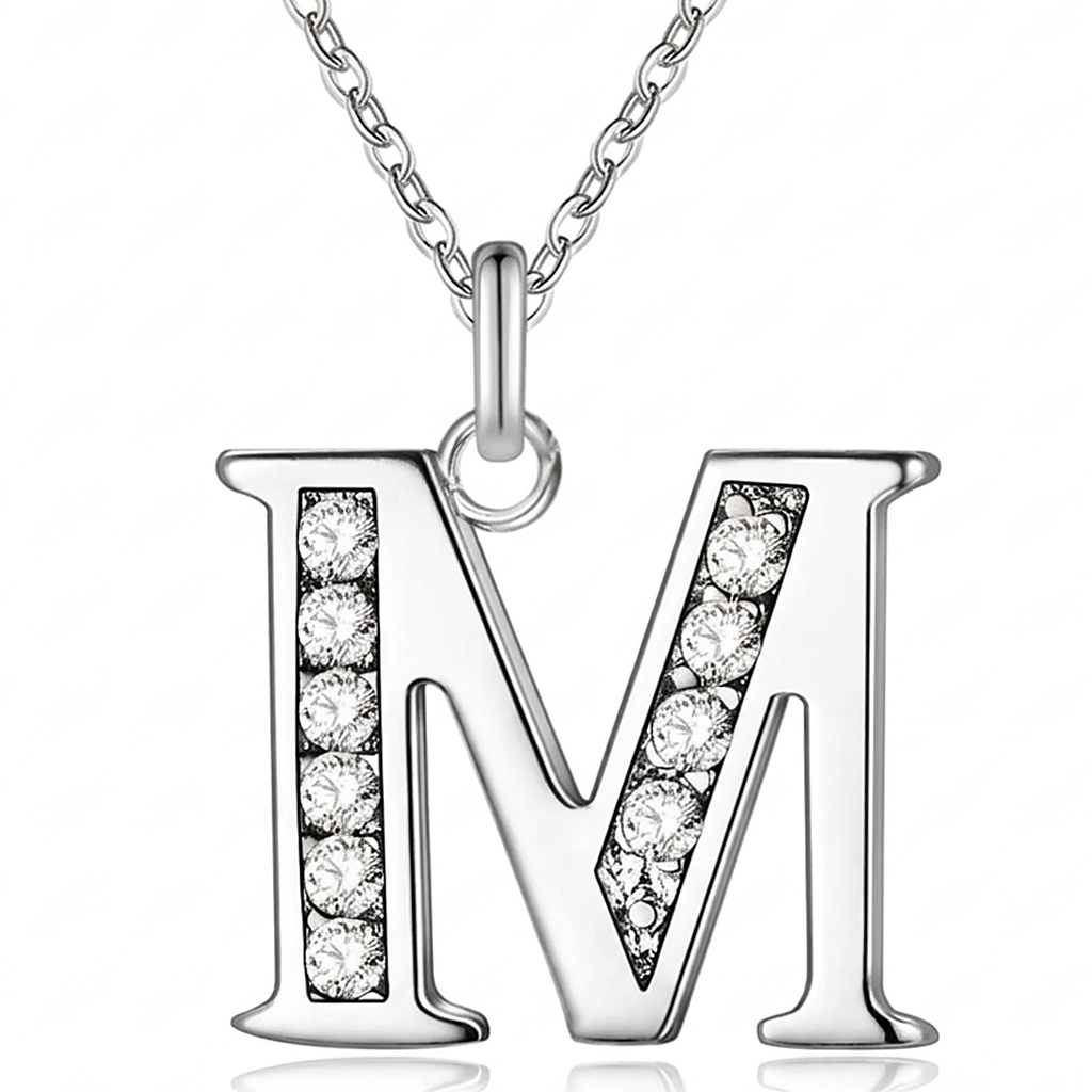 Initial Necklace, letter M