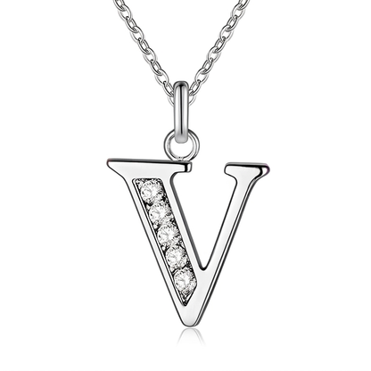 Initial Necklace, letter V
