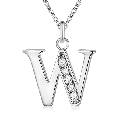Initial Necklace, letter W